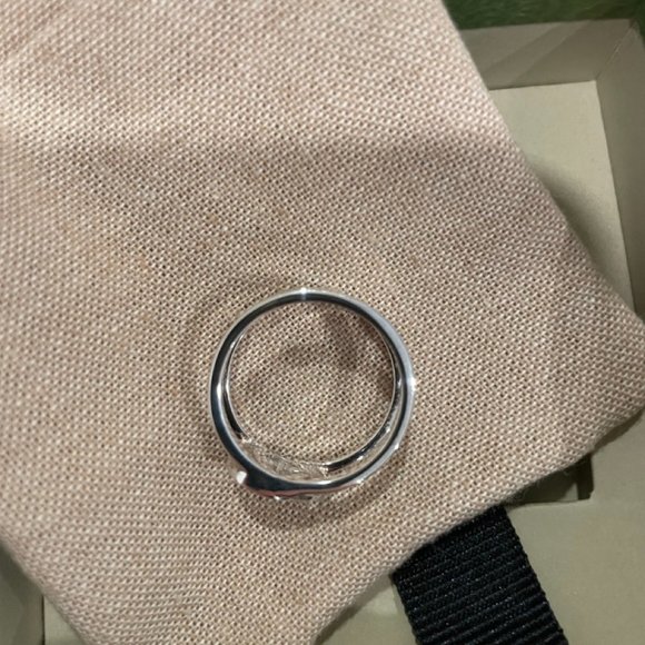 Gucci Interlocking Wide Open Band Ring Authentic NEW Sterling - Picture 3 of 9